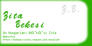 zita bekesi business card